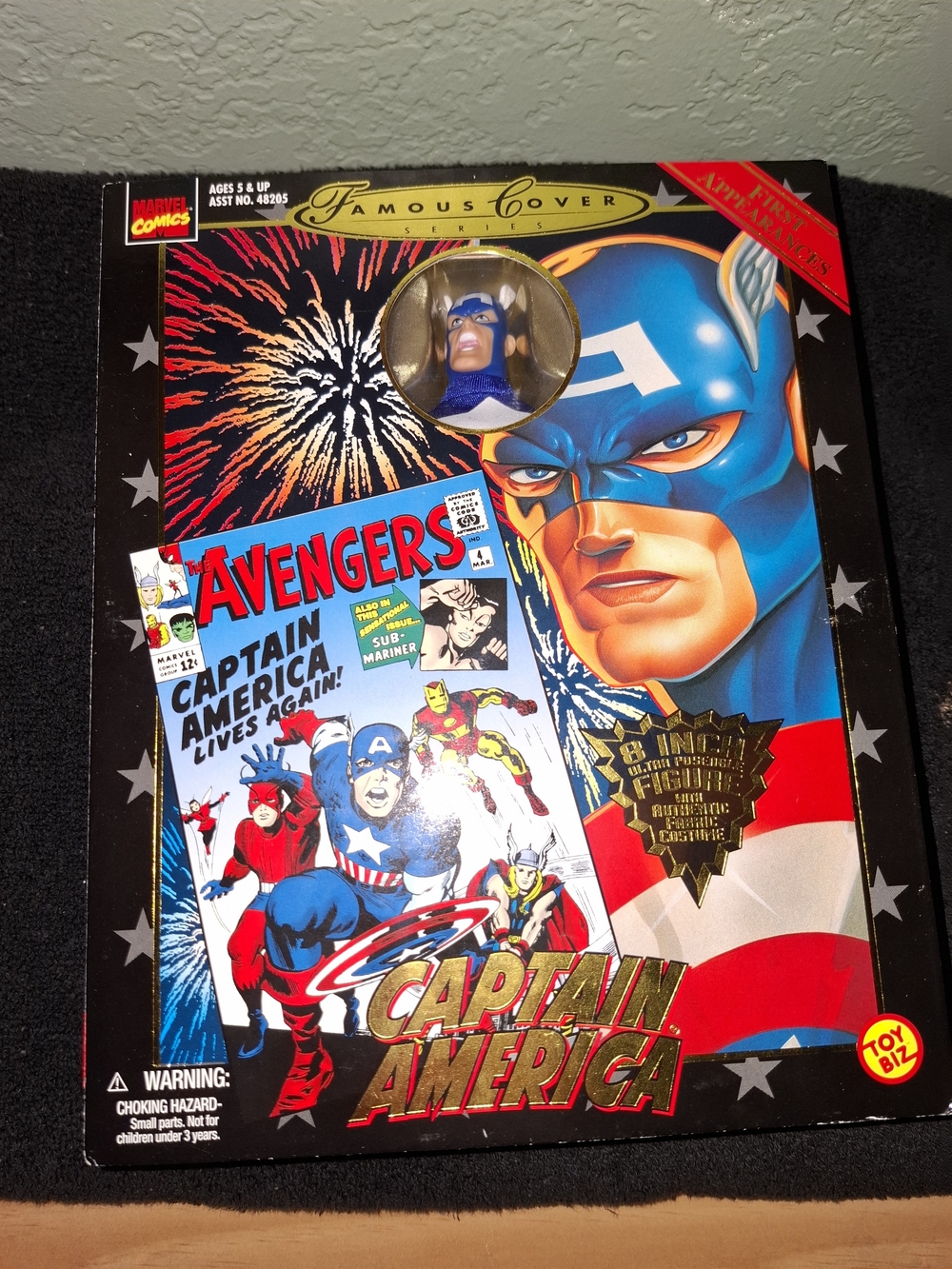 vintage 1998 Toy Biz Marvel Comics Famous Cover Series Captain America 8-inch ac